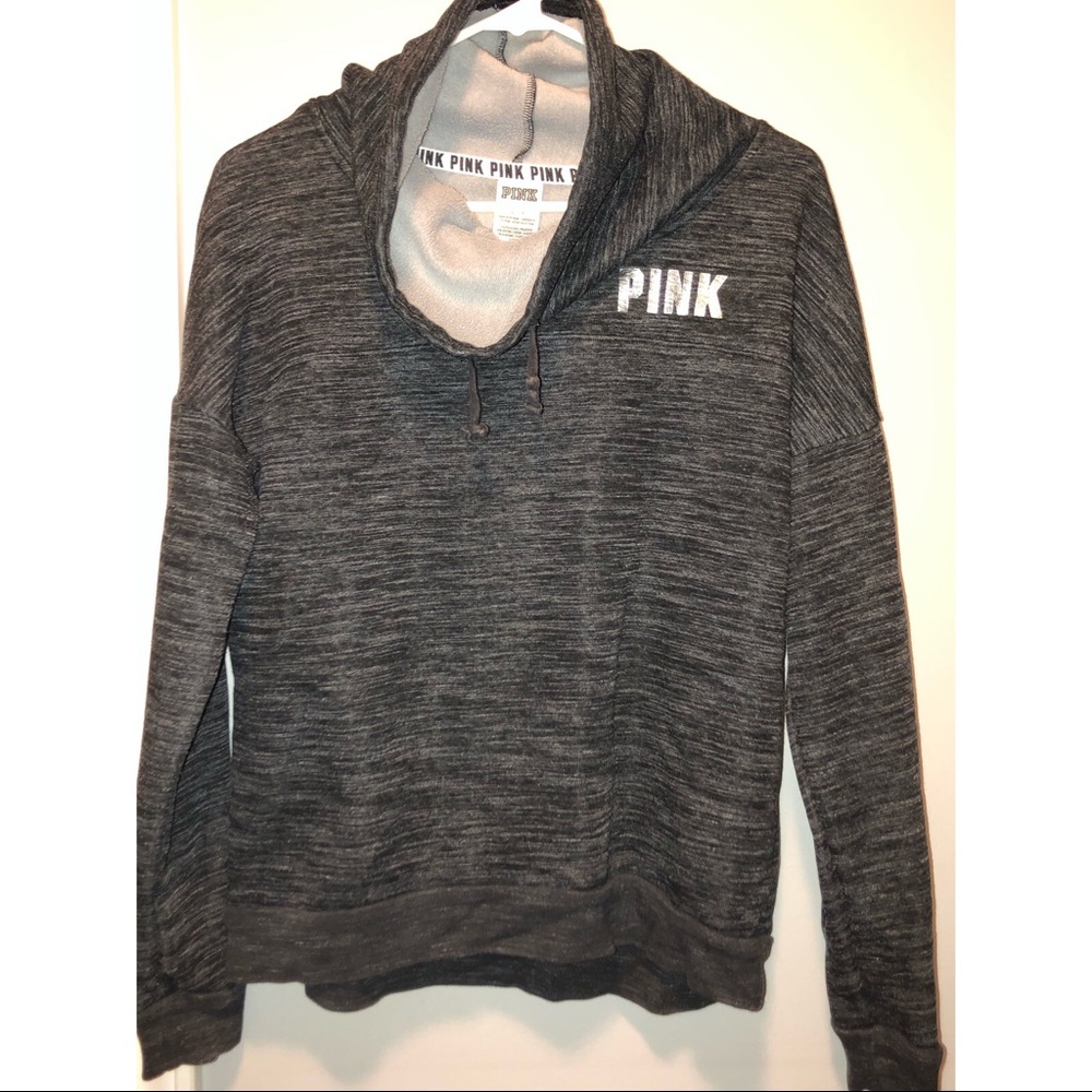 Pink Cowl Neck Hoodie